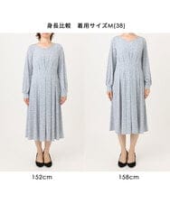 FIEFD41100 OFUON le MK(オフオン　ル　エムケー) カリグラフィープリント ジャージワンピース/洗える/WEB限定サイズあり ネイビー