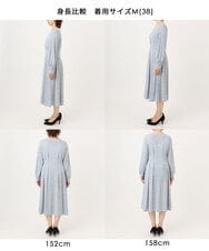 FIEFD41100 OFUON le MK(オフオン　ル　エムケー) カリグラフィープリント ジャージワンピース/洗える/WEB限定サイズあり ネイビー