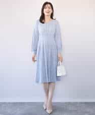 FIEFD41100 OFUON le MK(オフオン　ル　エムケー) カリグラフィープリント ジャージワンピース/洗える/WEB限定サイズあり ネイビー