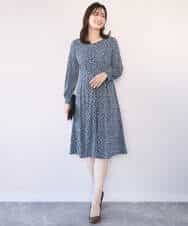 FIEFD41100 OFUON le MK(オフオン　ル　エムケー) カリグラフィープリント ジャージワンピース/洗える/WEB限定サイズあり ネイビー