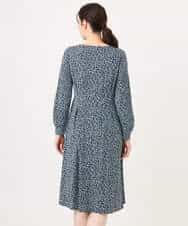 FIEFD41100 OFUON le MK(オフオン　ル　エムケー) カリグラフィープリント ジャージワンピース/洗える/WEB限定サイズあり ネイビー