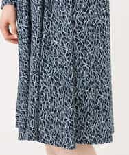 FIEFD41100 OFUON le MK(オフオン　ル　エムケー) カリグラフィープリント ジャージワンピース/洗える/WEB限定サイズあり ネイビー