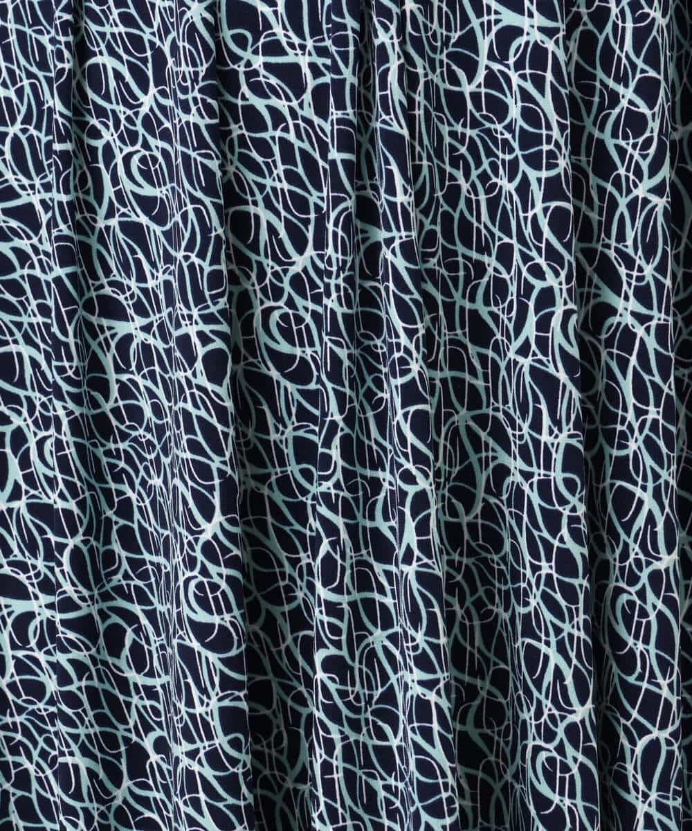 FIEFD41100 OFUON le MK(オフオン　ル　エムケー) カリグラフィープリント ジャージワンピース/洗える/WEB限定サイズあり ネイビー