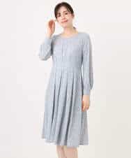 FIEFD41100 OFUON le MK(オフオン　ル　エムケー) カリグラフィープリント ジャージワンピース/洗える/WEB限定サイズあり ネイビー