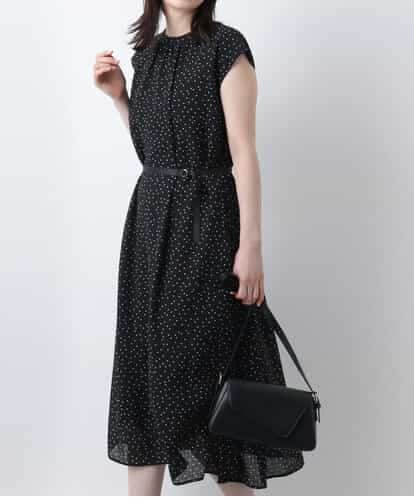 FIEGA52110 OFUON le MK ドット柄シアーサッカーワンピース/洗える/WEB限定