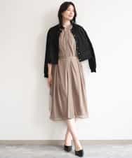 FIEGD17100 OFUON le MK(オフオン　ル　エムケー) キーネックシアーワンピース/洗濯機で洗える/WEB限定サイズあり パールブルー