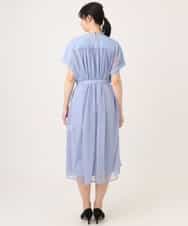 FIEGD17100 OFUON le MK(オフオン　ル　エムケー) キーネックシアーワンピース/洗濯機で洗える/WEB限定サイズあり パールブルー