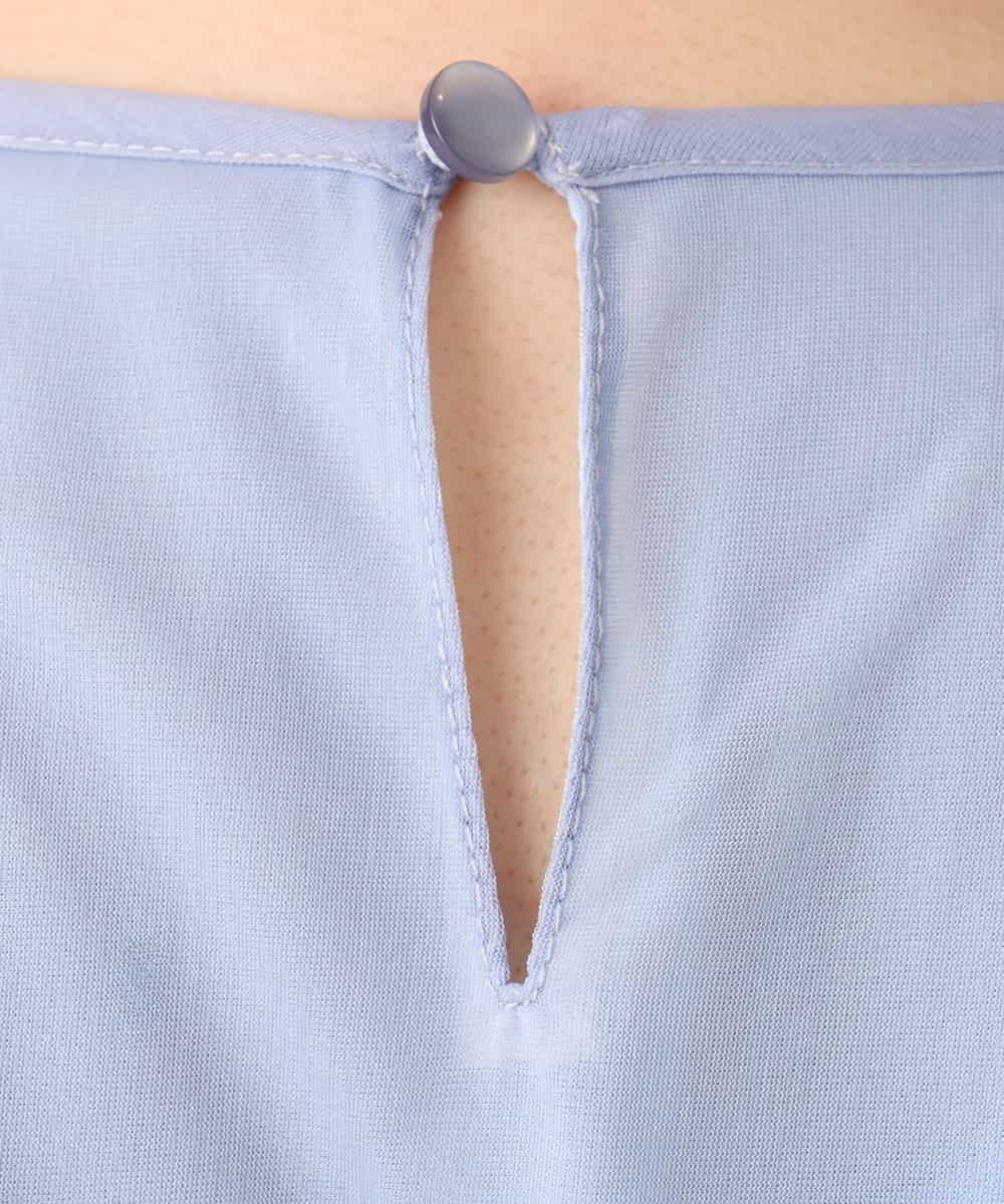 FIEGD17100 OFUON le MK(オフオン　ル　エムケー) キーネックシアーワンピース/洗濯機で洗える/WEB限定サイズあり パールブルー