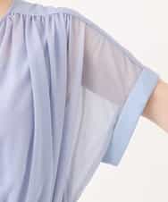 FIEGD17100 OFUON le MK(オフオン　ル　エムケー) キーネックシアーワンピース/洗濯機で洗える/WEB限定サイズあり パールブルー