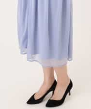 FIEGD17100 OFUON le MK(オフオン　ル　エムケー) キーネックシアーワンピース/洗濯機で洗える/WEB限定サイズあり パールブルー