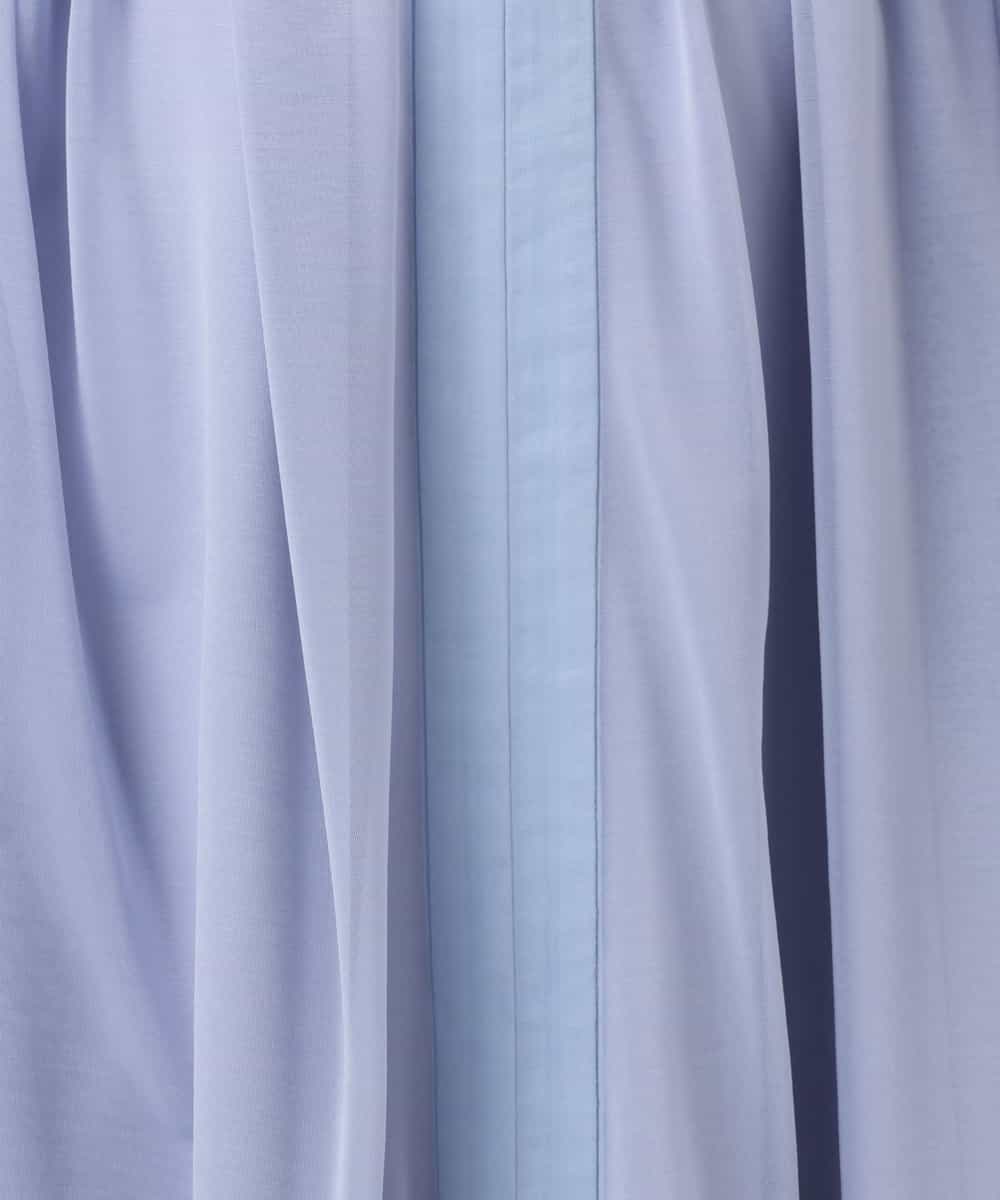 FIEGD17100 OFUON le MK(オフオン　ル　エムケー) キーネックシアーワンピース/洗濯機で洗える/WEB限定サイズあり パールブルー