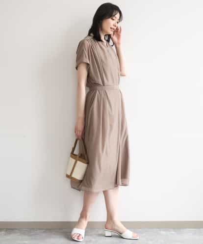 FIEGD17100 OFUON le MK キーネックシアーワンピース/洗濯機で洗える/WEB限定サイズあり