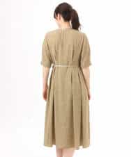 FIEGD19120 OFUON le MK(オフオン　ル　エムケー) ドット柄ウエストタックワンピース/洗濯機で洗える/WEB限定サイズあり モカベージュ