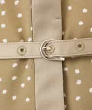 FIEGD19120 OFUON le MK(オフオン　ル　エムケー) ドット柄ウエストタックワンピース/洗濯機で洗える/WEB限定サイズあり モカベージュ