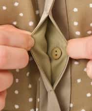 FIEGD19120 OFUON le MK(オフオン　ル　エムケー) ドット柄ウエストタックワンピース/洗濯機で洗える/WEB限定サイズあり モカベージュ