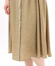 FIEGD19120 OFUON le MK(オフオン　ル　エムケー) ドット柄ウエストタックワンピース/洗濯機で洗える/WEB限定サイズあり モカベージュ