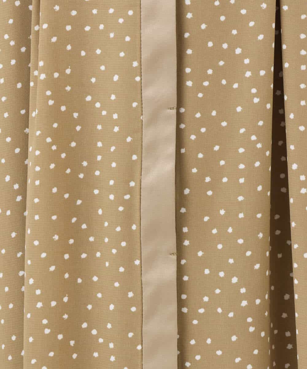 FIEGD19120 OFUON le MK(オフオン　ル　エムケー) ドット柄ウエストタックワンピース/洗濯機で洗える/WEB限定サイズあり モカベージュ