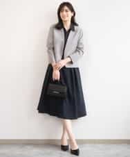 FIEGD22120 OFUON le MK(オフオン　ル　エムケー) 六分袖スキッパーワンピース/UVカット/洗濯機で洗える/WEB限定サイズあり ライトブルー