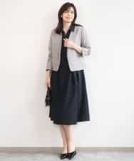 FIEGD22120 OFUON le MK(オフオン　ル　エムケー) 六分袖スキッパーワンピース/UVカット/洗濯機で洗える/WEB限定サイズあり ライトブルー