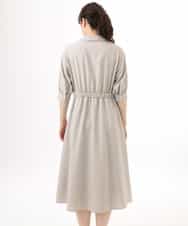 FIEGD22120 OFUON le MK(オフオン　ル　エムケー) 六分袖スキッパーワンピース/UVカット/洗濯機で洗える/WEB限定サイズあり ライトブルー