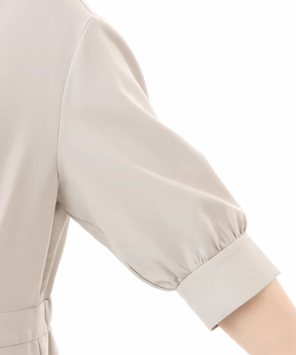 FIEGD22120 OFUON le MK(オフオン　ル　エムケー) 六分袖スキッパーワンピース/UVカット/洗濯機で洗える/WEB限定サイズあり ライトブルー