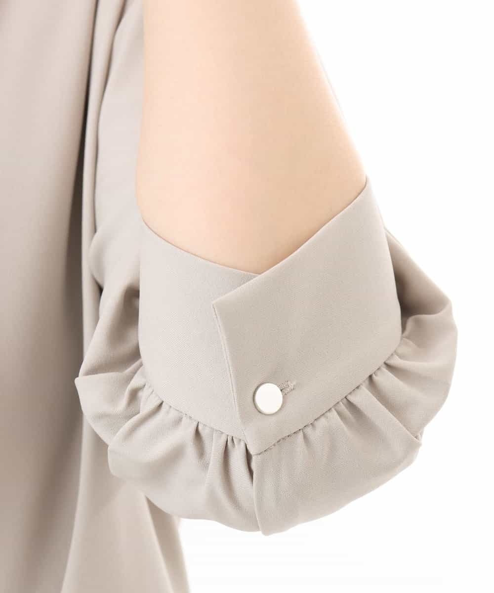 FIEGD22120 OFUON le MK(オフオン　ル　エムケー) 六分袖スキッパーワンピース/UVカット/洗濯機で洗える/WEB限定サイズあり ライトブルー