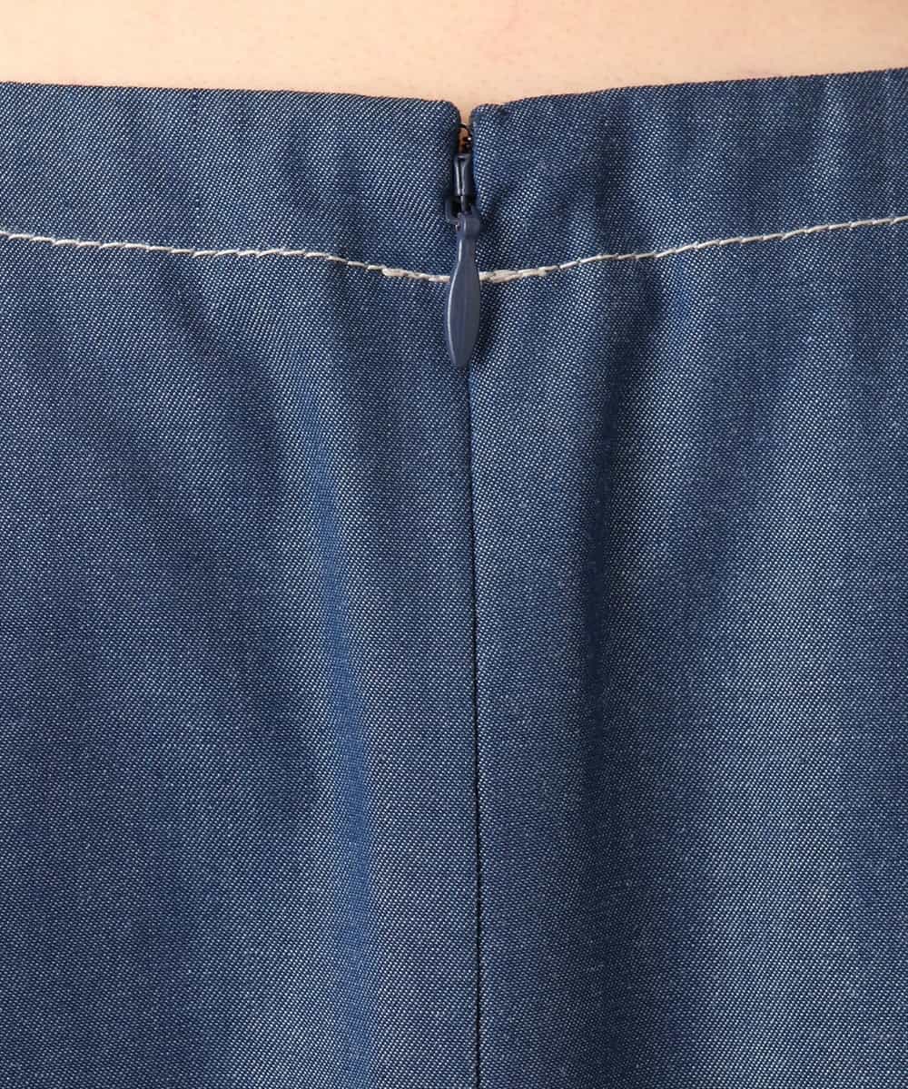 FIEGD24110 OFUON le MK(オフオン　ル　エムケー) 配色ステッチ デニムライクワンピース/洗濯機で洗える/WEB限定サイズあり ネイビー