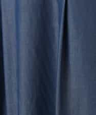 FIEGD24110 OFUON le MK(オフオン　ル　エムケー) 配色ステッチ デニムライクワンピース/洗濯機で洗える/WEB限定サイズあり ネイビー