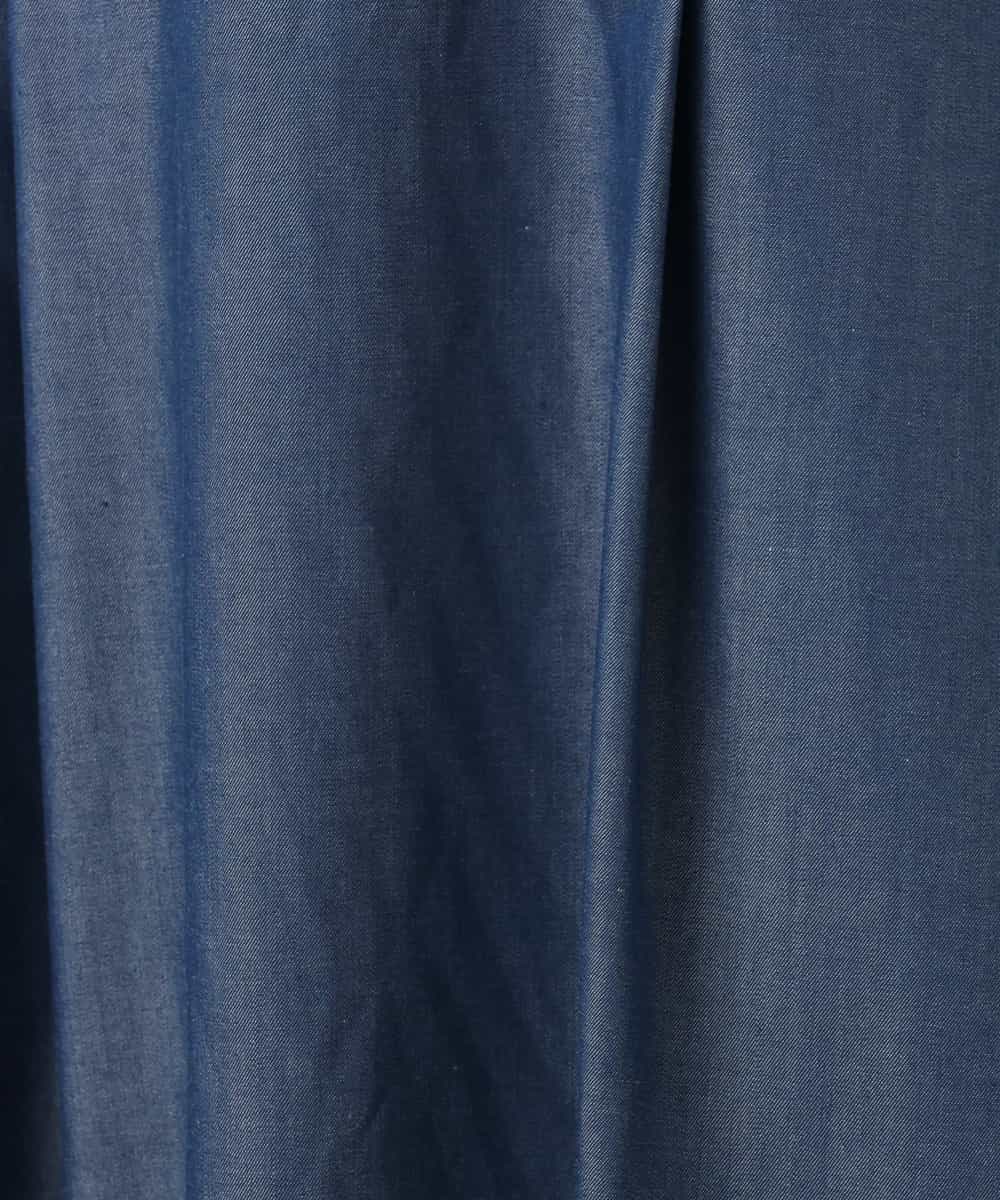 FIEGD24110 OFUON le MK(オフオン　ル　エムケー) 配色ステッチ デニムライクワンピース/洗濯機で洗える/WEB限定サイズあり ネイビー