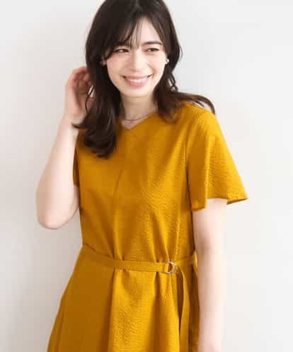 FIEGD44110 OFUON le MK VネックAラインシルエットワンピース/洗える/WEB限定カラーサイズあり