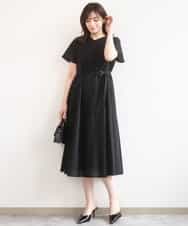 FIEGD44110 OFUON le MK(オフオン　ル　エムケー) VネックAラインシルエットワンピース/洗える/WEB限定カラーサイズあり イエローオレンジ