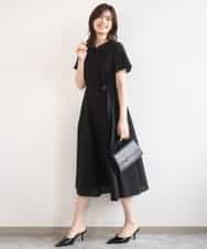 FIEGD44110 OFUON le MK(オフオン　ル　エムケー) VネックAラインシルエットワンピース/洗える/WEB限定カラーサイズあり イエローオレンジ