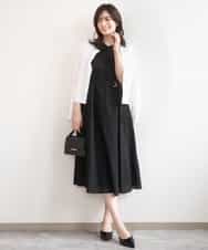 FIEGD44110 OFUON le MK(オフオン　ル　エムケー) VネックAラインシルエットワンピース/洗える/WEB限定カラーサイズあり イエローオレンジ