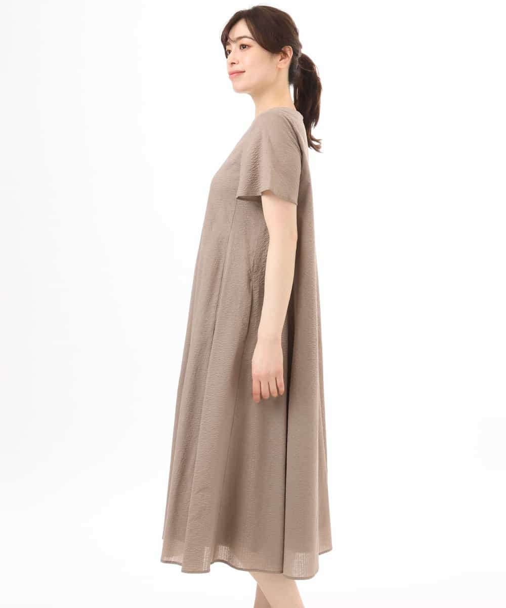 FIEGD44110 OFUON le MK(オフオン　ル　エムケー) VネックAラインシルエットワンピース/洗える/WEB限定カラーサイズあり イエローオレンジ