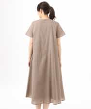 FIEGD44110 OFUON le MK(オフオン　ル　エムケー) VネックAラインシルエットワンピース/洗える/WEB限定カラーサイズあり イエローオレンジ