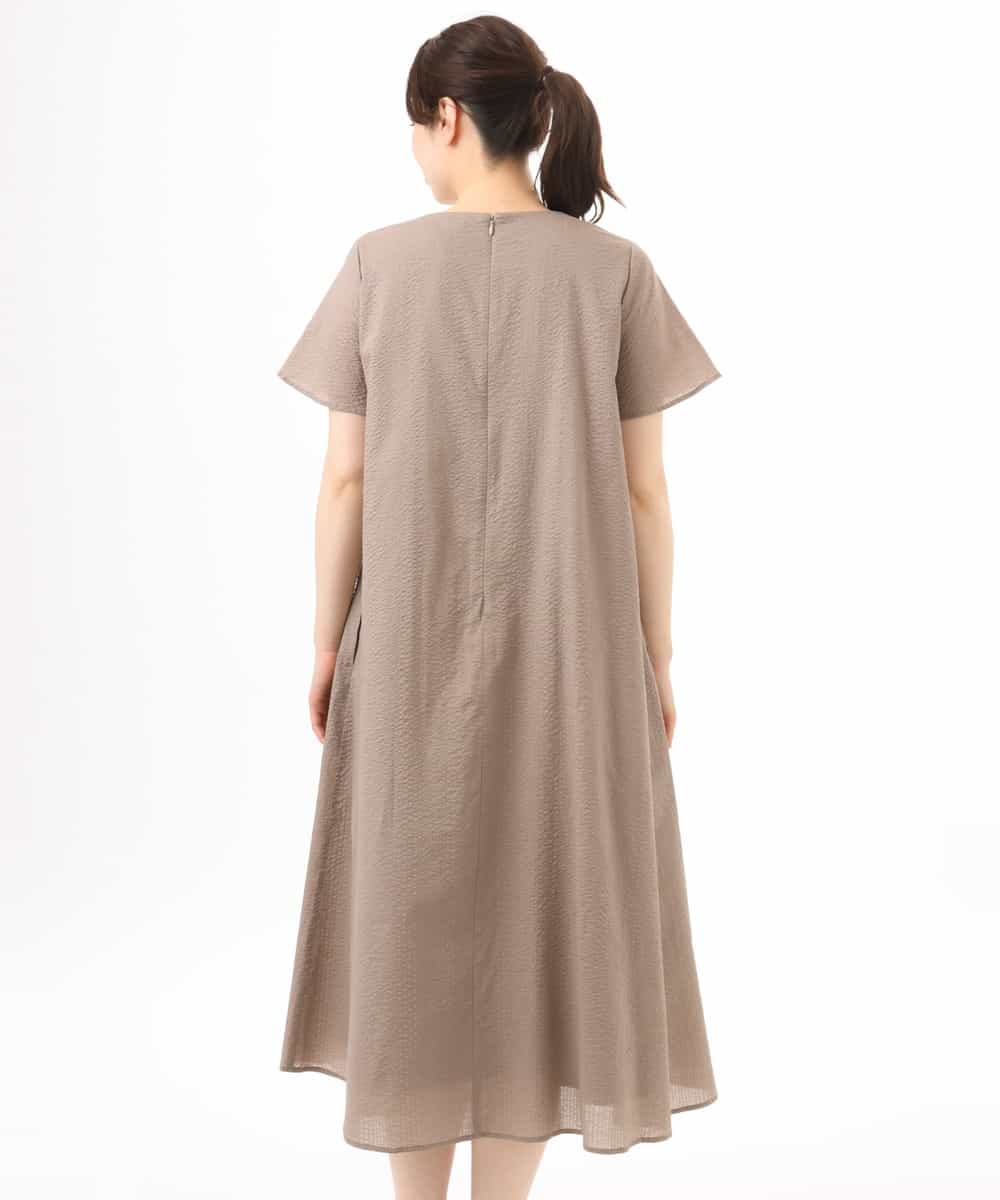 FIEGD44110 OFUON le MK(オフオン　ル　エムケー) VネックAラインシルエットワンピース/洗える/WEB限定カラーサイズあり イエローオレンジ