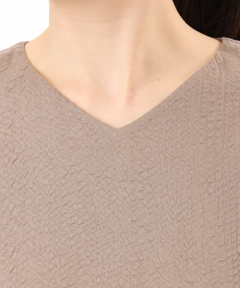 FIEGD44110 OFUON le MK(オフオン　ル　エムケー) VネックAラインシルエットワンピース/洗える/WEB限定カラーサイズあり イエローオレンジ