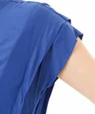 FIEGD52110 OFUON le MK(オフオン　ル　エムケー) フロントボタンベルト付きワンピース/洗える/WEB限定 ブルー