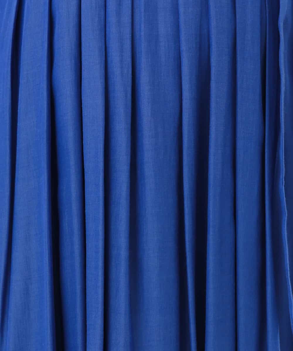 FIEGD52110 OFUON le MK(オフオン　ル　エムケー) フロントボタンベルト付きワンピース/洗える/WEB限定 ブルー