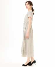 FIEGD53110 OFUON le MK(オフオン　ル　エムケー) 幾何ドットフレアワンピース/洗濯機で洗える/WEB限定 ネイビー