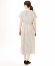 FIEGD53110 OFUON le MK(オフオン　ル　エムケー) 幾何ドットフレアワンピース/洗濯機で洗える/WEB限定 ネイビー