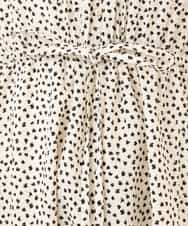 FIEGD53110 OFUON le MK(オフオン　ル　エムケー) 幾何ドットフレアワンピース/洗濯機で洗える/WEB限定 ネイビー