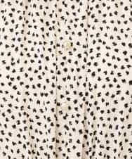 FIEGD53110 OFUON le MK(オフオン　ル　エムケー) 幾何ドットフレアワンピース/洗濯機で洗える/WEB限定 ネイビー