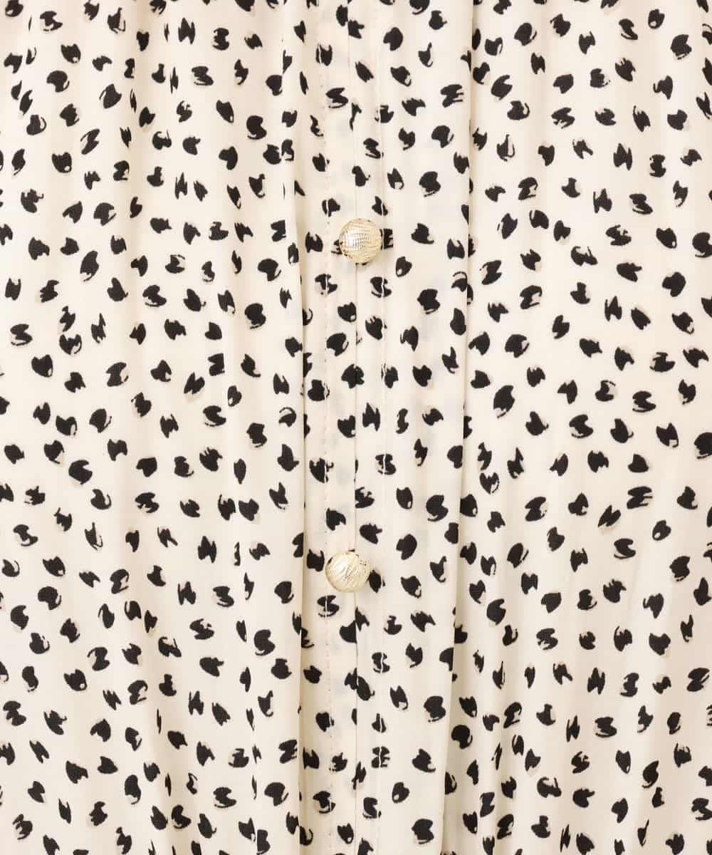 FIEGD53110 OFUON le MK(オフオン　ル　エムケー) 幾何ドットフレアワンピース/洗濯機で洗える/WEB限定 ネイビー