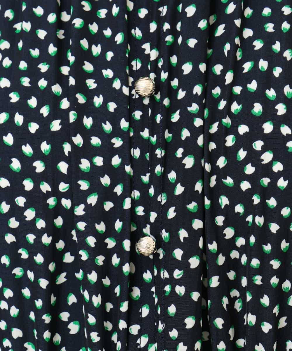 FIEGD53110 OFUON le MK(オフオン　ル　エムケー) 幾何ドットフレアワンピース/洗濯機で洗える/WEB限定 ネイビー