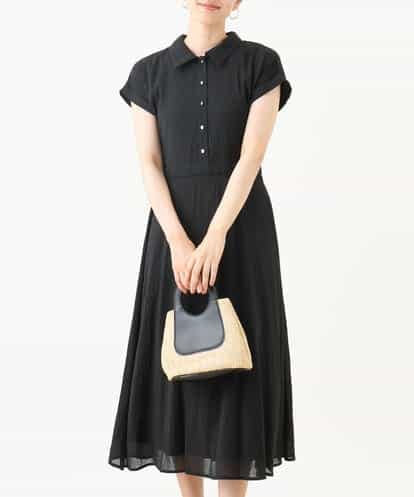FIEHA61100 OFUON le MK 衿付きウエスト切り替えワンピース/洗える/WEB限定