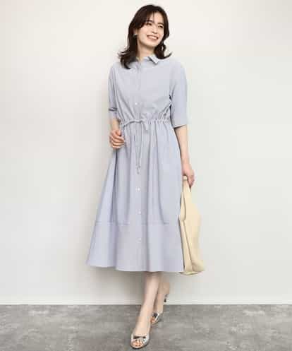 FIEHD27100 OFUON le MK サッカーストライプシャツワンピース/洗濯機で洗える/WEB限定サイズあり