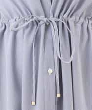 FIEHD27100 OFUON le MK(オフオン　ル　エムケー) サッカーストライプシャツワンピース/洗濯機で洗える/WEB限定サイズあり ライトブルー