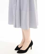 FIEHD27100 OFUON le MK(オフオン　ル　エムケー) サッカーストライプシャツワンピース/洗濯機で洗える/WEB限定サイズあり ライトブルー