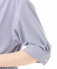 FIEHD27100 OFUON le MK(オフオン　ル　エムケー) サッカーストライプシャツワンピース/洗濯機で洗える/WEB限定サイズあり ライトブルー